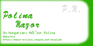 polina mazor business card